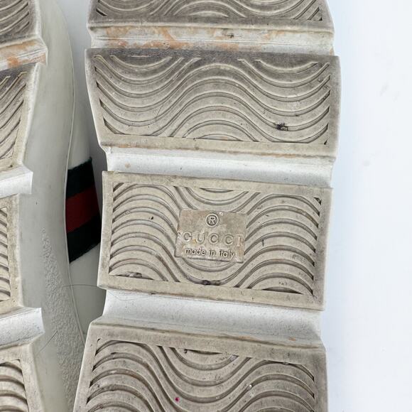 GUCCI Calfskin Web Bee Embroidered Womens Ace Platform Sneaker White EU 40.5 - Picture 14 of 15
